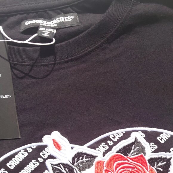 Crooks & Castles Roses Gun Long Sleeve Tee Embroidery Logo 3XL NWT BRAND NEW TAG - Picture 4 of 5